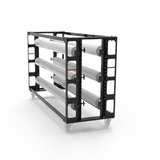 Balletfloor cart with 6xtubes and 2xhandle L180